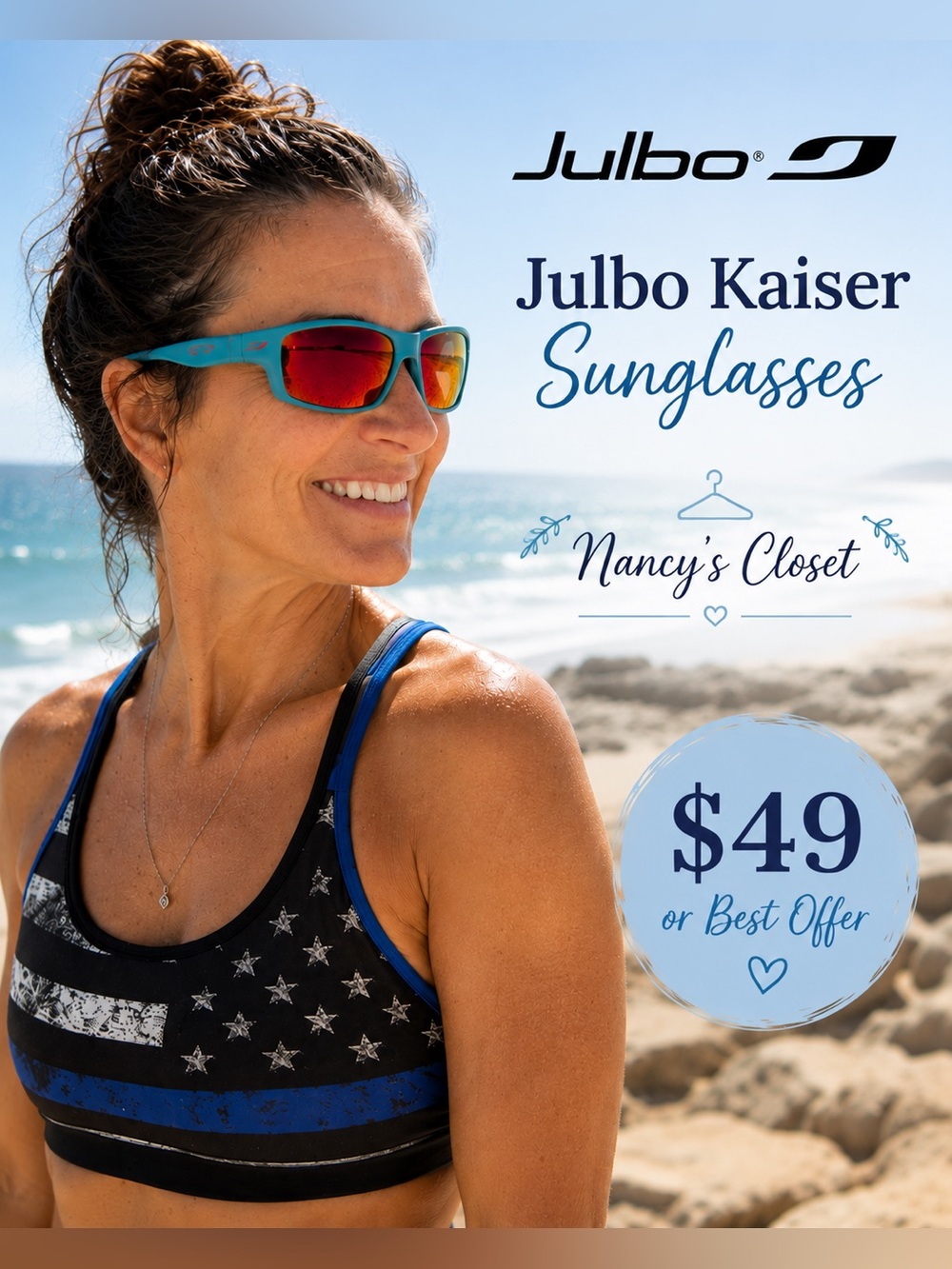 Julbo Kaiser J448 Turquoise Mirrored Sport Sunglasses